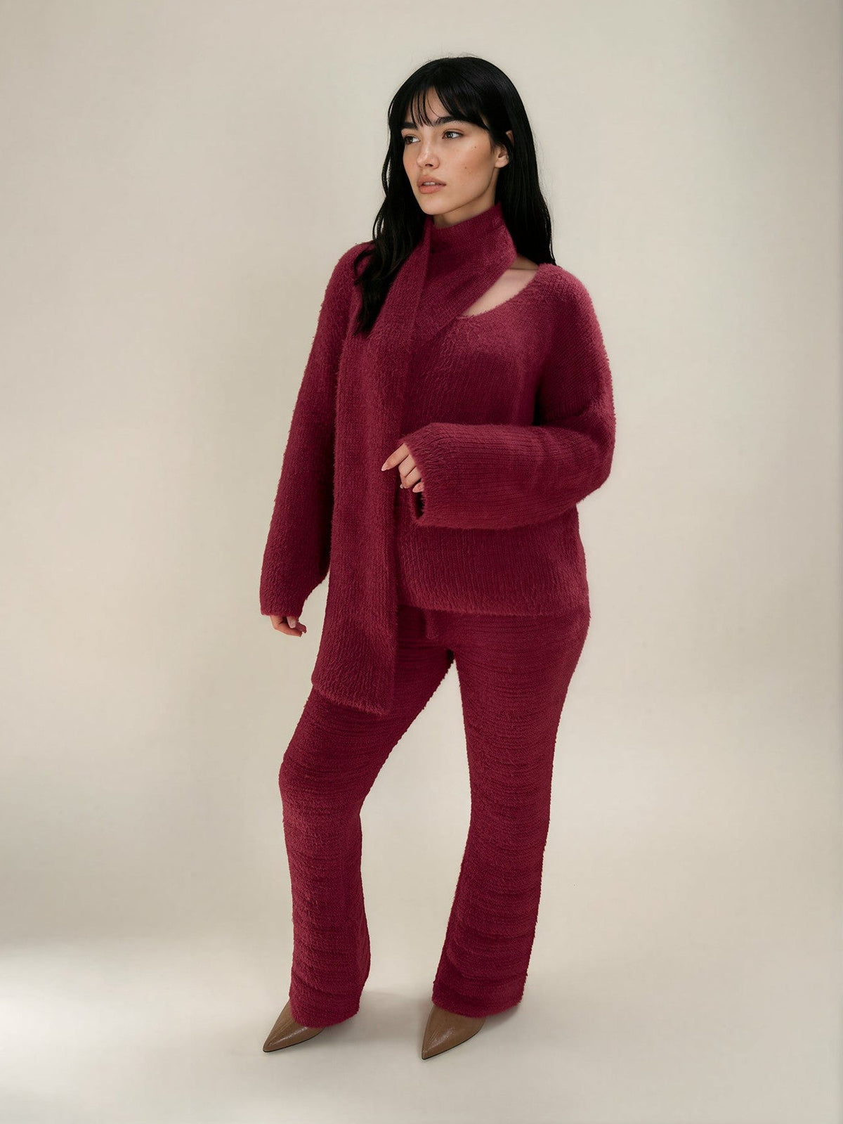 Burgundy Scarf Set