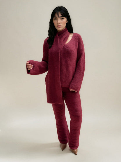 Burgundy Scarf Set